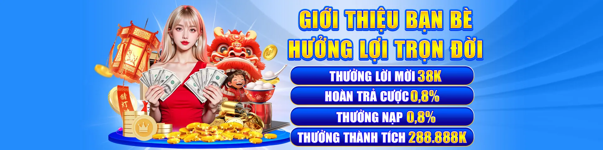 Hình ảnh quảng cáo gói thưởng đăng ký tân thủ rongvang68 với các biểu tượng tiền thưởng và may mắn.